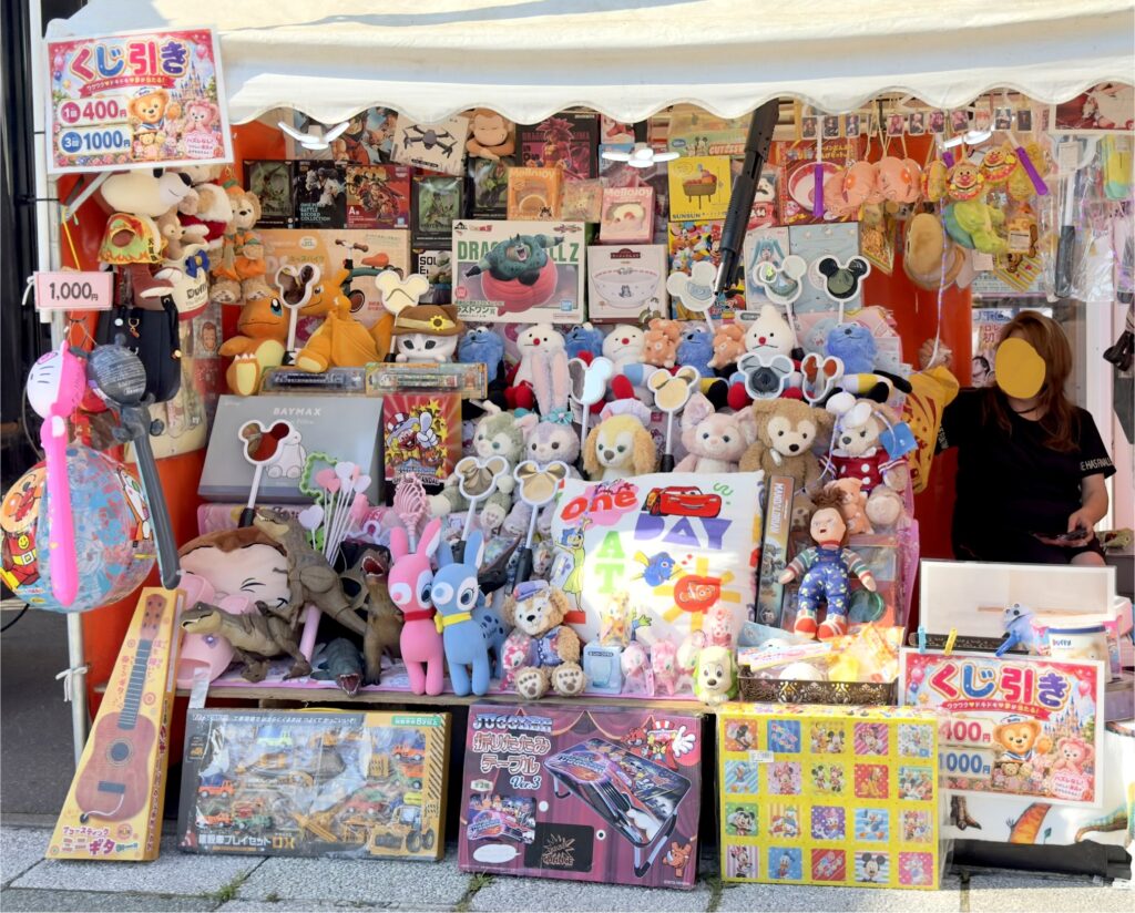 Kutchan Potato Festival 2026 prize game stall with toys and stuffed animals