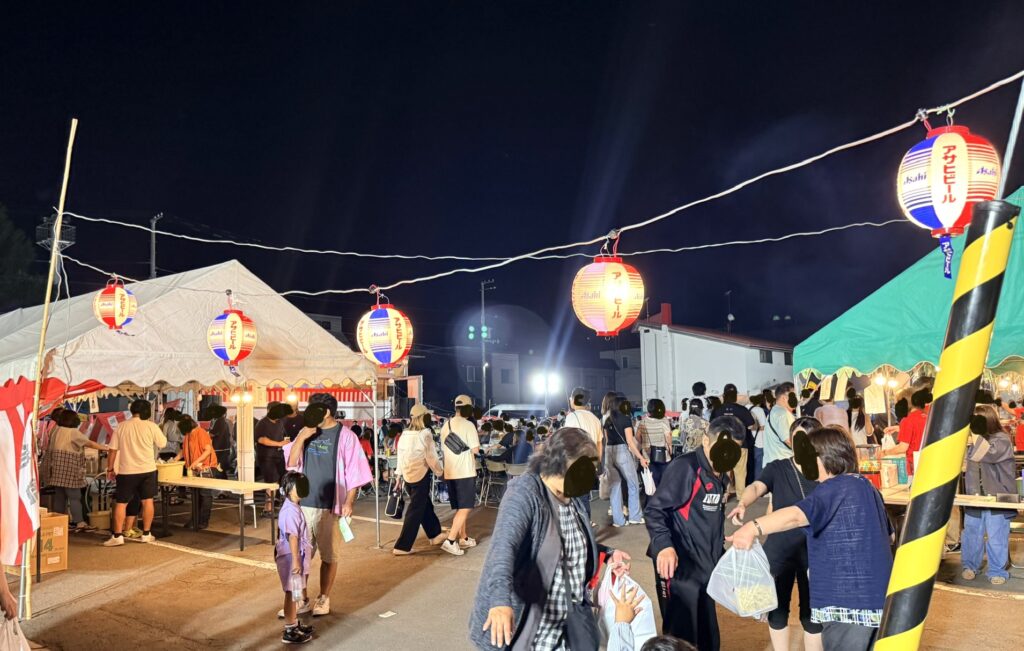 Kutchan Potato Festival 2026 Hotel Daiichi Kaikan area with red and white curtains and lanterns
