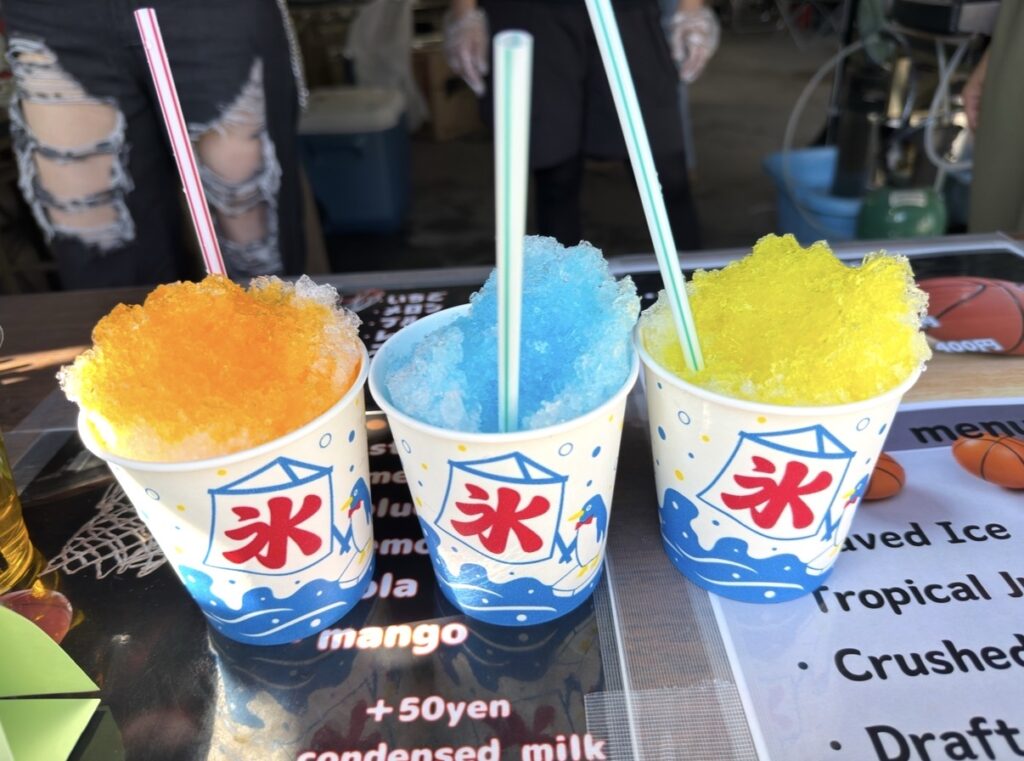 Kutchan Potato Festival 2026 shaved ice in mango, Blue Hawaii and lemon flavors