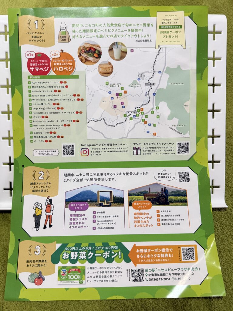 ニセコでベジピク2026を楽しめる店舗とそのMAP